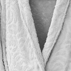 Eliz 100% Cotton Jacquard Bathrobe – Soft Absorbent Spa & Hotel Robe (Silver)