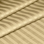 Luxury Satin Stripe Duvet Cover set – 1 cm Stripes ,Hotel Style Bedding (Beige)