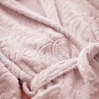 Eliz 100% Cotton Jacquard Bathrobe – Soft Absorbent Spa & Hotel Robe (Rose)