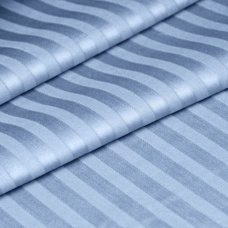 Luxury Satin Stripe Duvet Cover set – 1 cm Stripes ,Hotel Style Bedding (Petroleum)