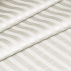 Luxury Satin Stripe Duvet Cover set – 1 cm Stripes ,Hotel Style Bedding (offwhite)