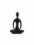 Black Abstract Human Figure Sculpture – Modern Minimalist Tabletop Decorative Statue