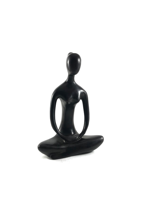 Black Abstract Human Figure Sculpture – Modern Minimalist Tabletop Decorative Statue
