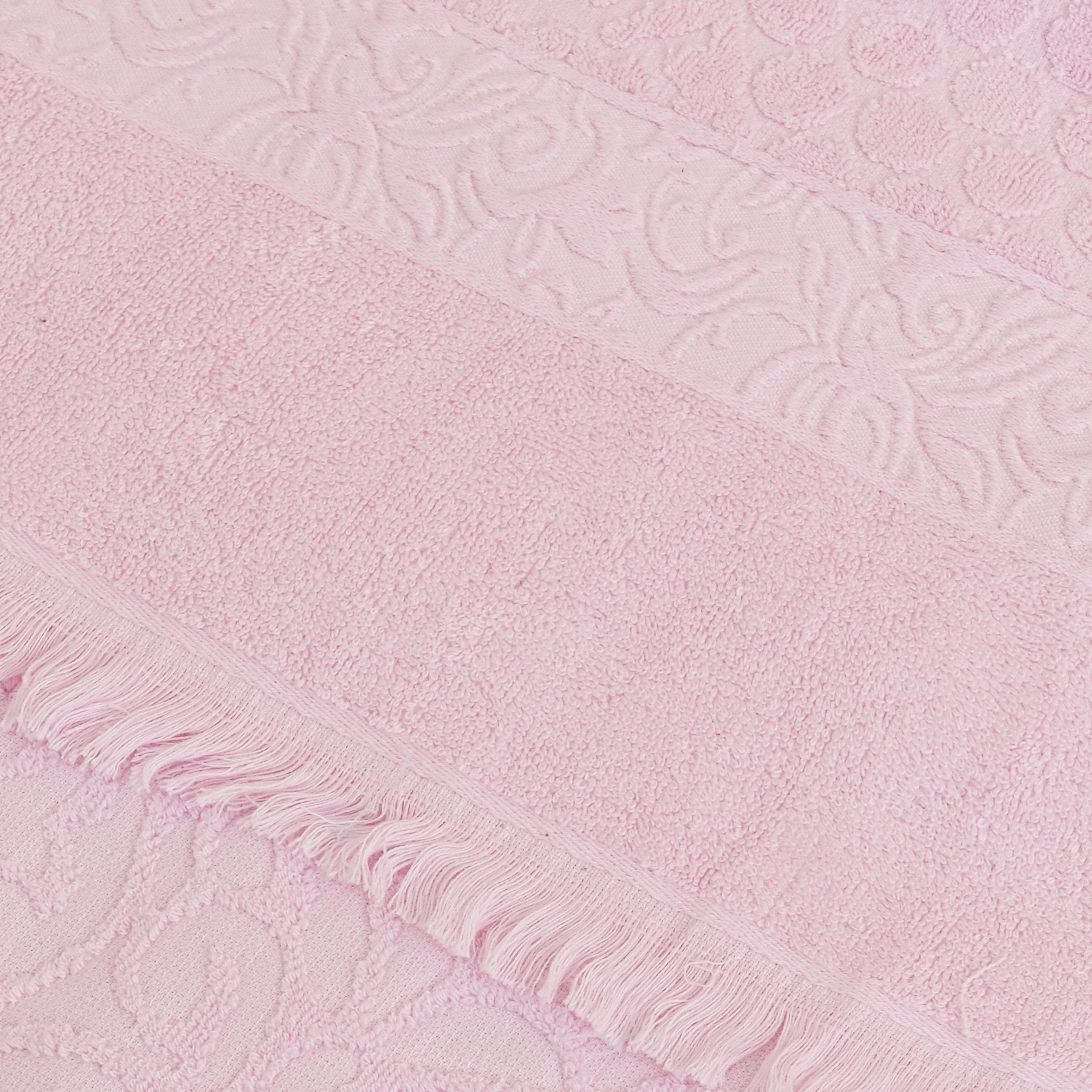 Willow Premium Quality Cotton Bath Towel Set, Pack of 3 Pieces (rose)