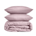 Luxury Satin Stripe Duvet Cover set – 1 cm Stripes ,Hotel Style Bedding (Kashmir)