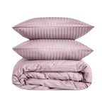 Luxury Satin Stripe Duvet Cover set – 1 cm Stripes ,Hotel Style Bedding (Kashmir)