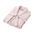 Eliz 100% Cotton Jacquard Bathrobe – Soft Absorbent Spa & Hotel Robe (Rose)
