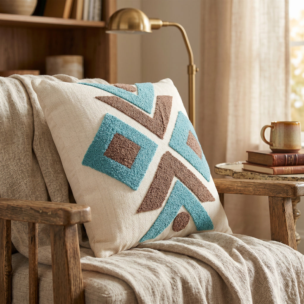 Sand stone Cushion with Filling Included | Premium Cotton Decorative pillow for Sofa,outdoor& Living Room