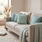 OasisCotton Cushion with Filling Included | Premium Cotton Decorative Pillow for Sofa,outdoor & Living Room