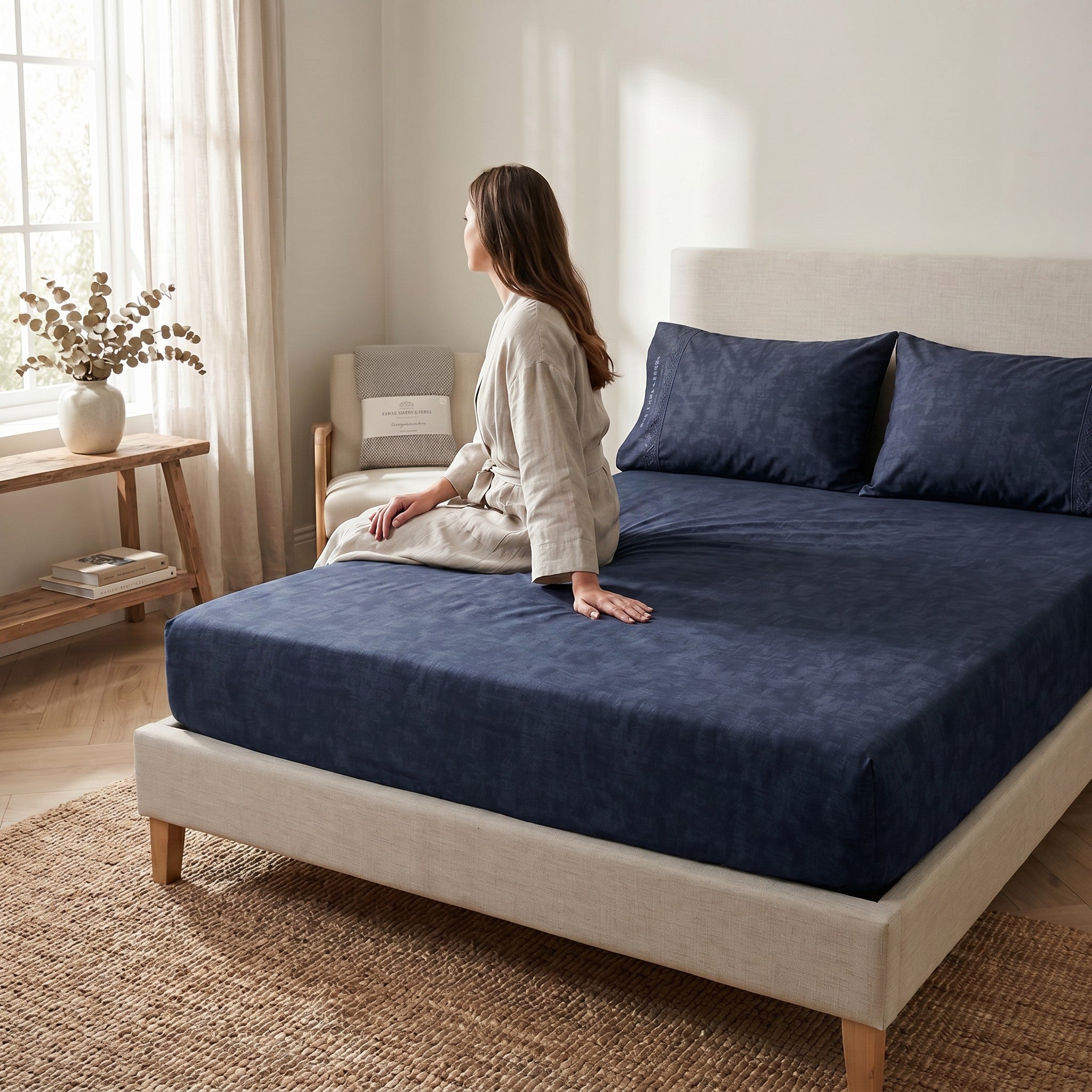 200 TC Premium Luxury Fitted Bed Sheet Set – Extra Soft, Breathable & Skin-Friendly with Deep Elastic Pockets, , Random  pattern