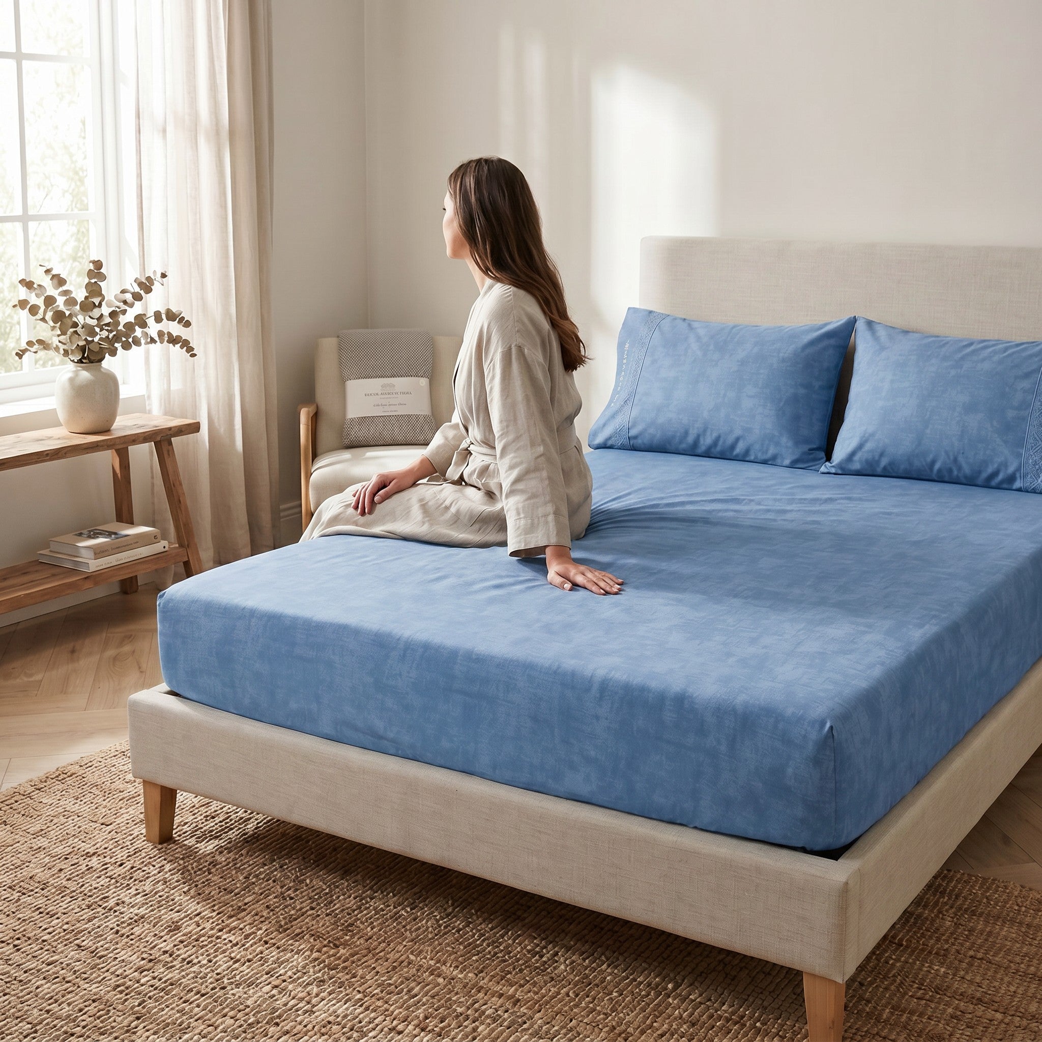200 TC Premium Luxury Fitted Bed Sheet Set – Extra Soft, Breathable & Skin-Friendly with Deep Elastic Pockets, , Random  pattern