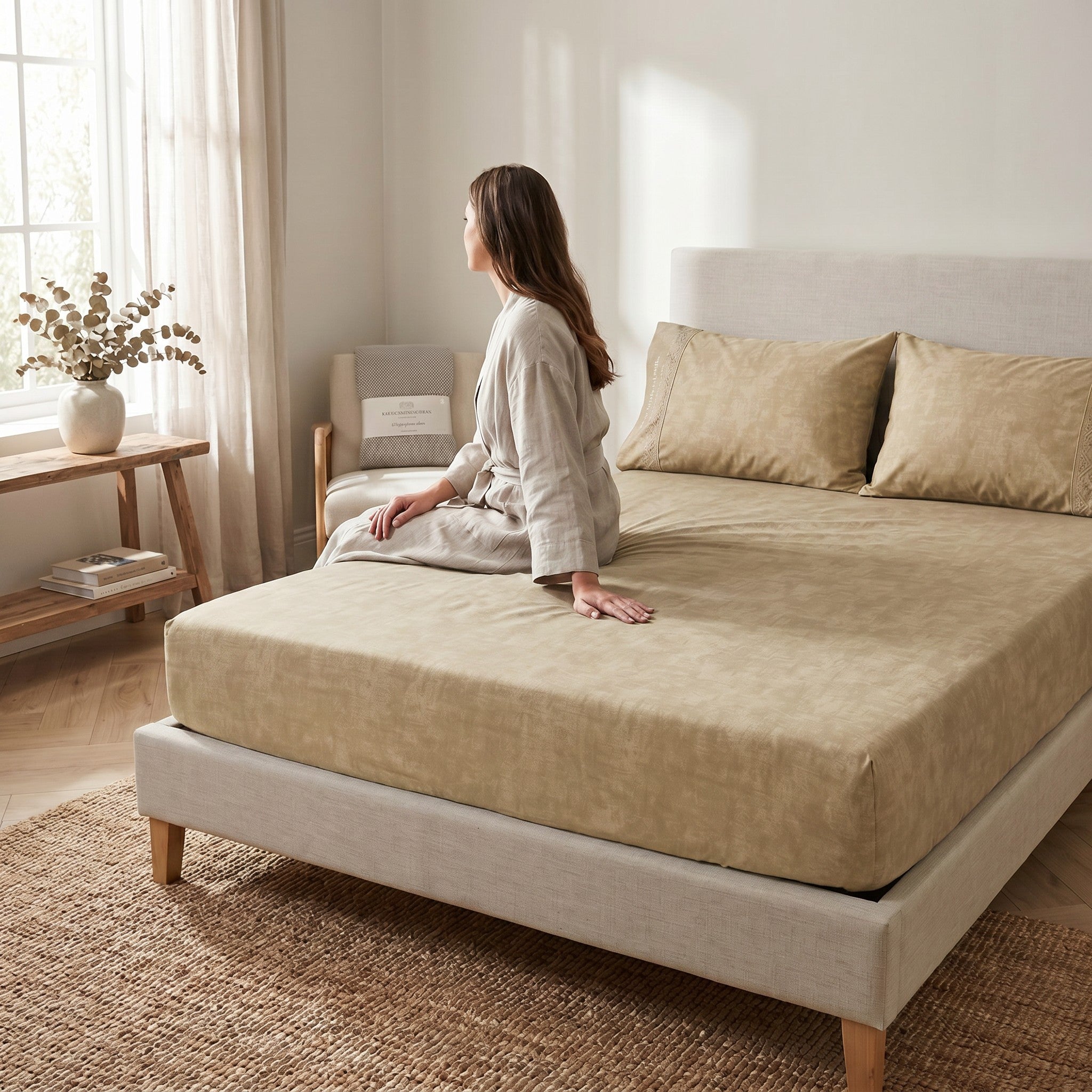 200 TC Premium Luxury Fitted Bed Sheet Set – Extra Soft, Breathable & Skin-Friendly with Deep Elastic Pockets, , Random  pattern