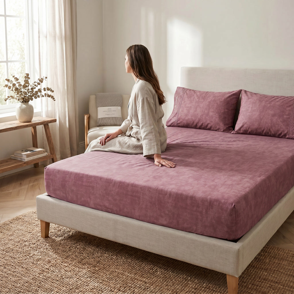 200 TC Premium Luxury Fitted Bed Sheet Set – Extra Soft, Breathable & Skin-Friendly with Deep Elastic Pockets, , Random  pattern