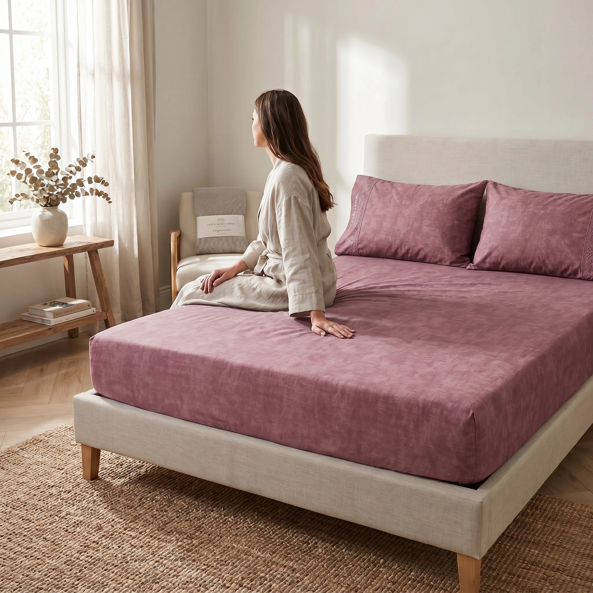 200 TC Premium Luxury Fitted Bed Sheet Set – Extra Soft, Breathable & Skin-Friendly with Deep Elastic Pockets, , Random  pattern