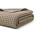 Egyptian cotton Waffle throw blanket,ultra-soft & lightweight with an elegant woven design ,king size 255x225 cm ,Light cafe  Color