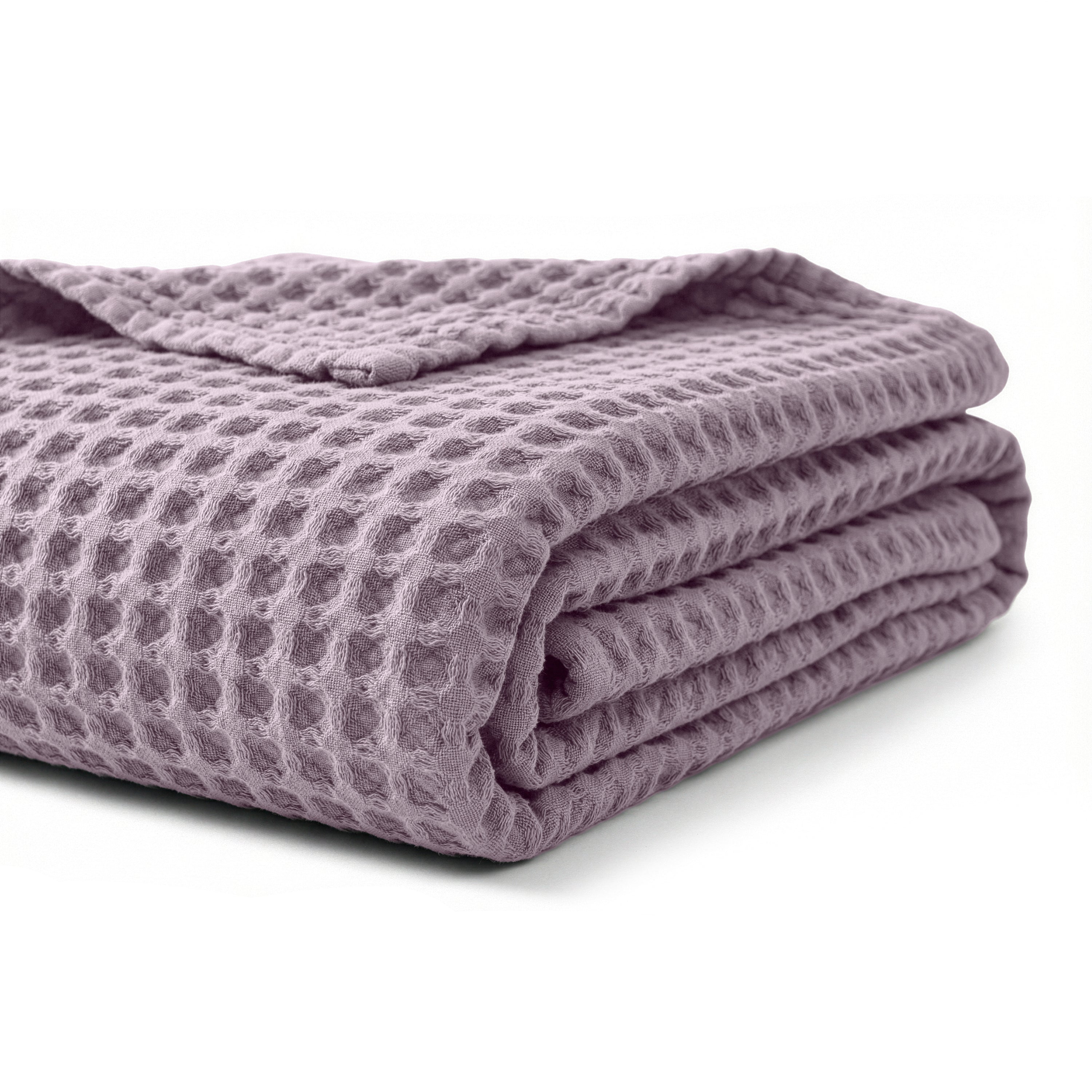 Egyptian cotton Waffle throw blanket,ultra-soft & lightweight with an elegant woven design ,king size 255x225 cm ,Kashmir  Color