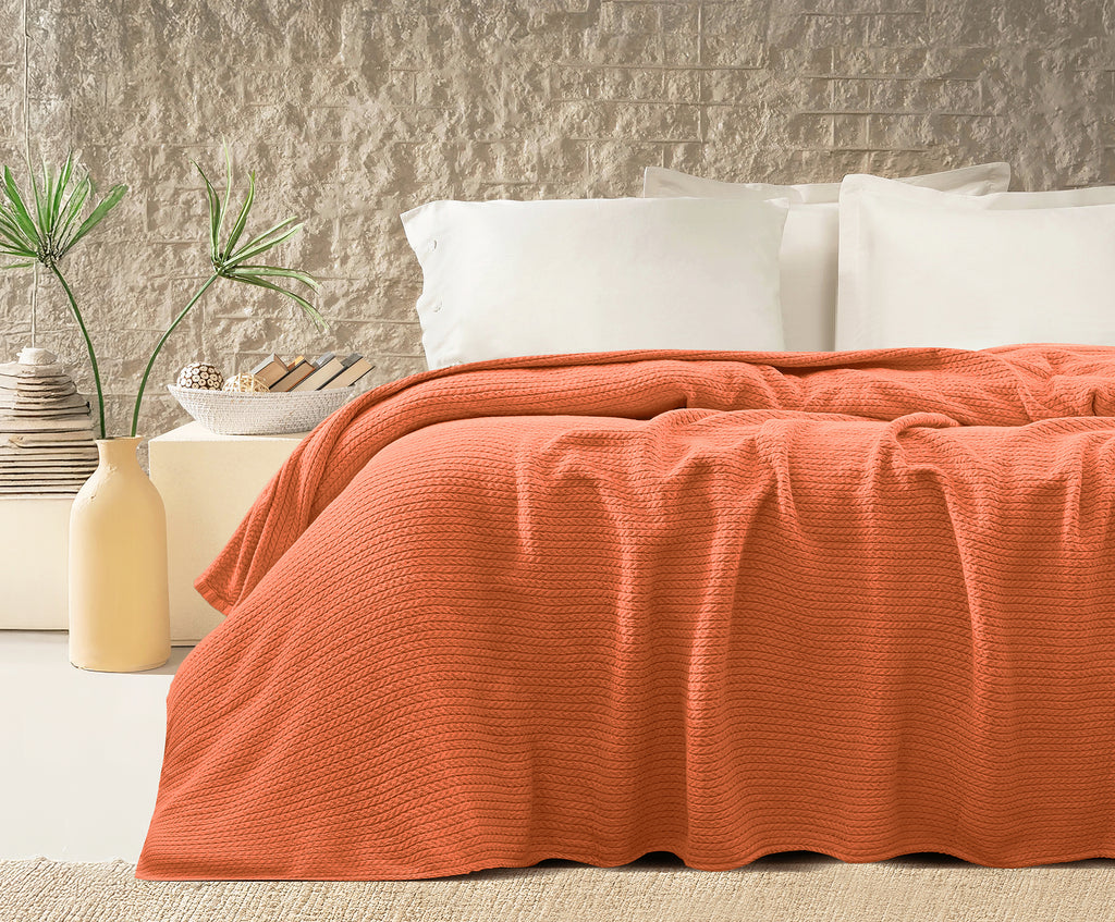 Premium Egyptian Cotton Orchid Throw Blanket Havan  color