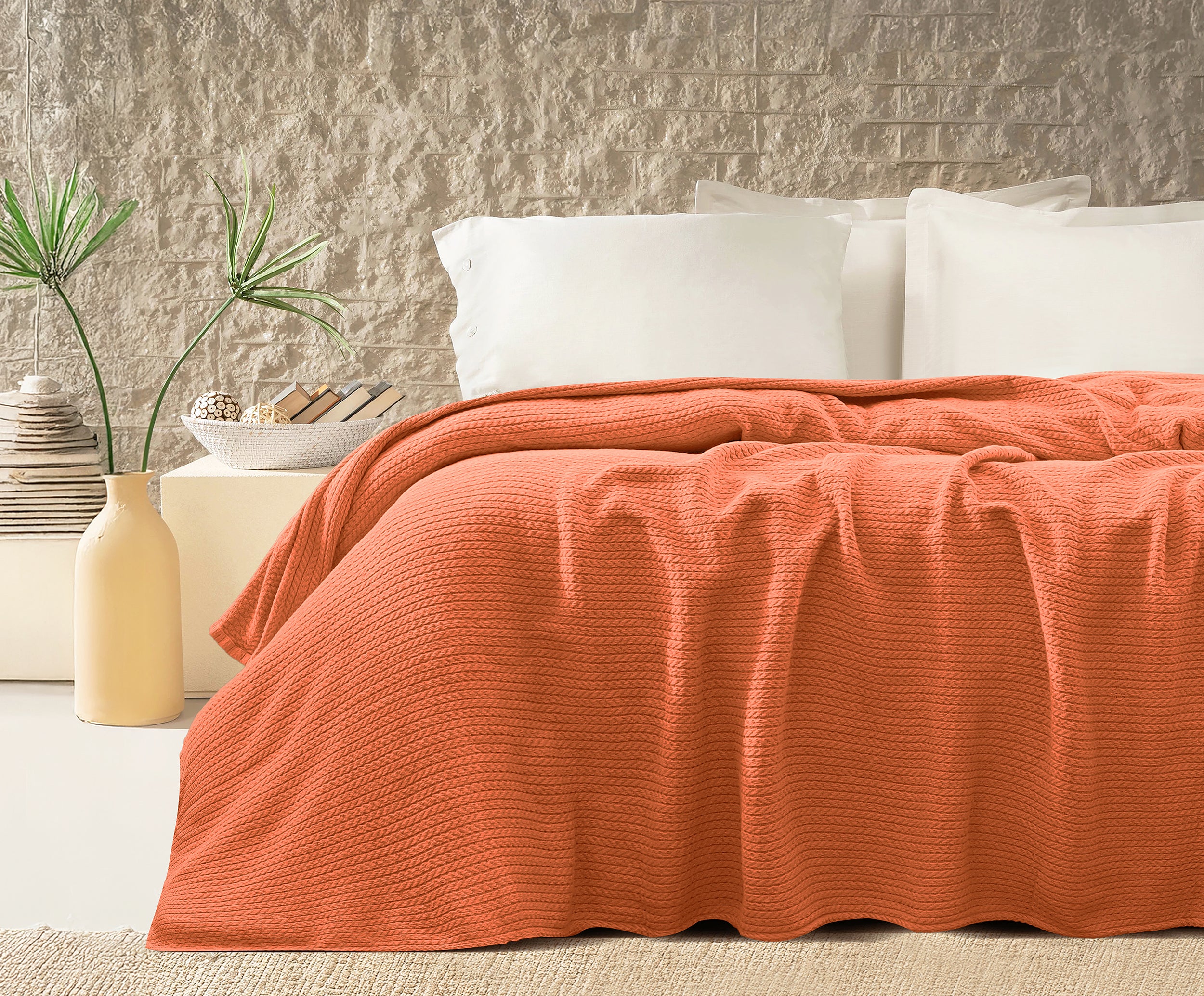 Premium Egyptian Cotton Orchid Throw Blanket Havan  color