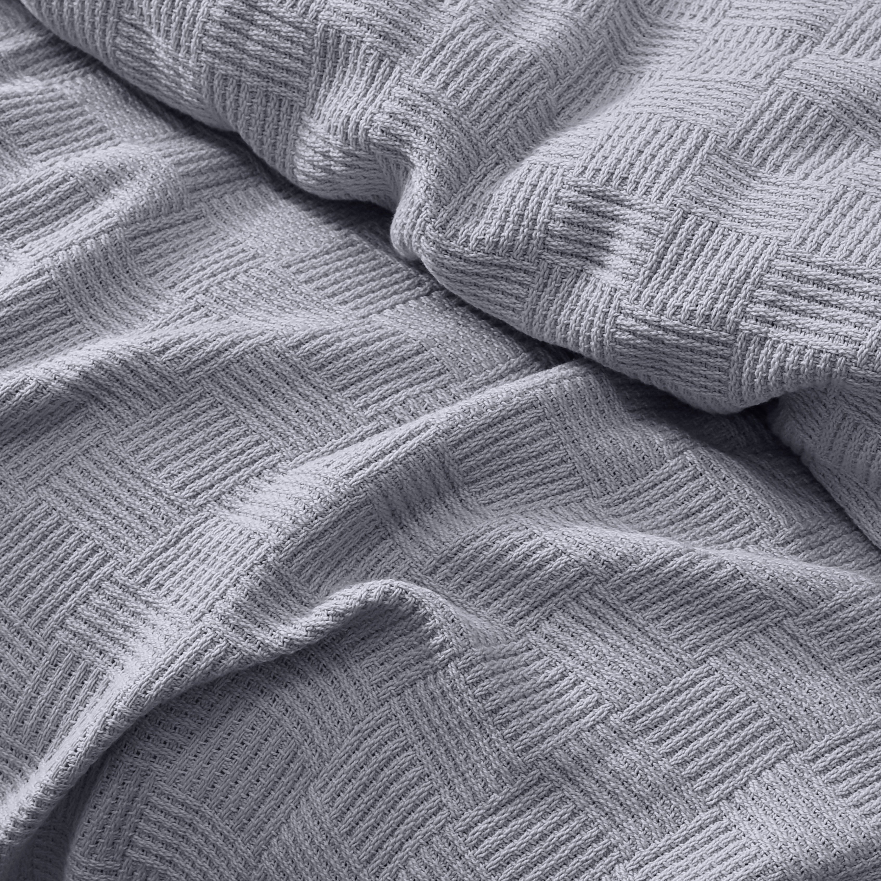 Egyptian cotton Leno throw blanket,ultra-soft & lightweight with an elegant woven design ,king size 255x225 cm , Silver