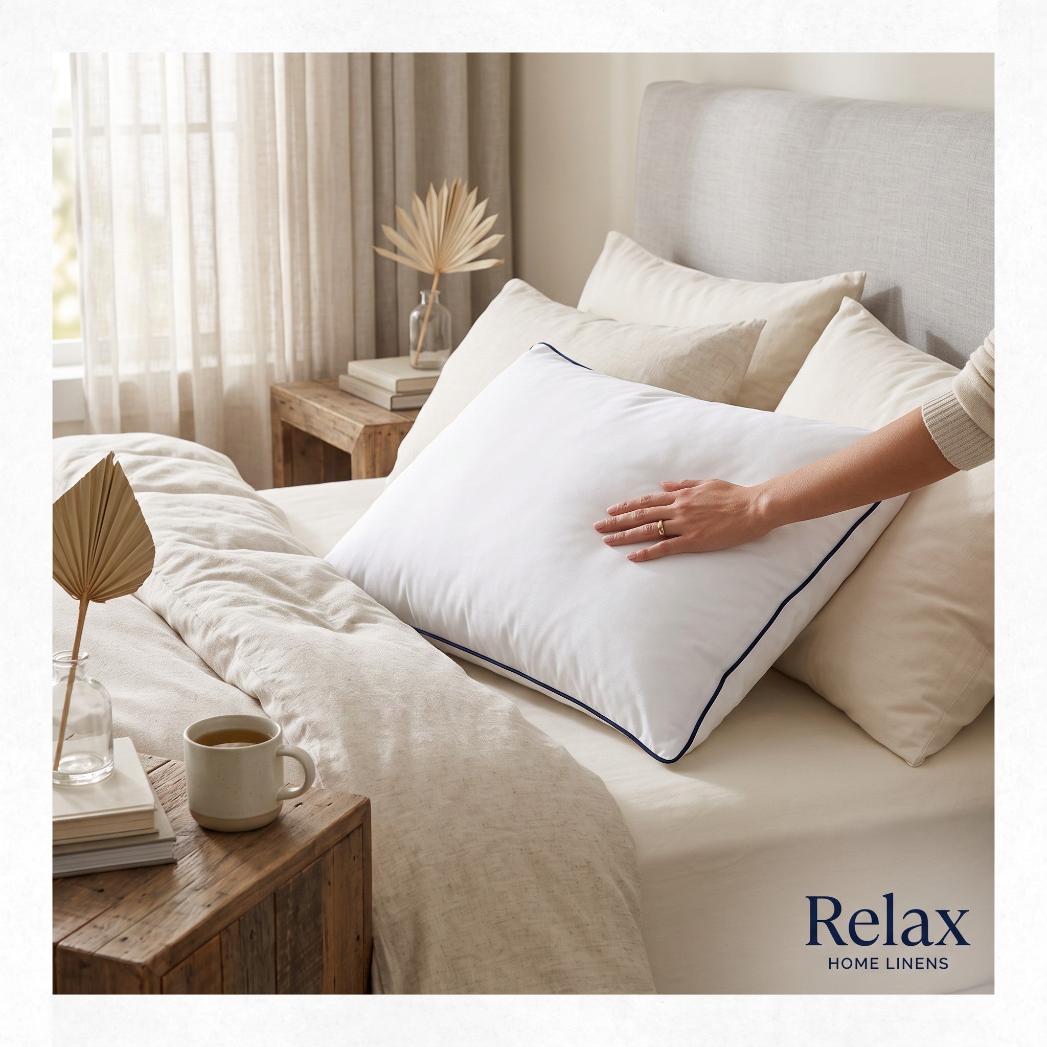 4-Star Hotel Collection Pillow – Premium Cotton Luxury Sleeping Pillow 1000 gm