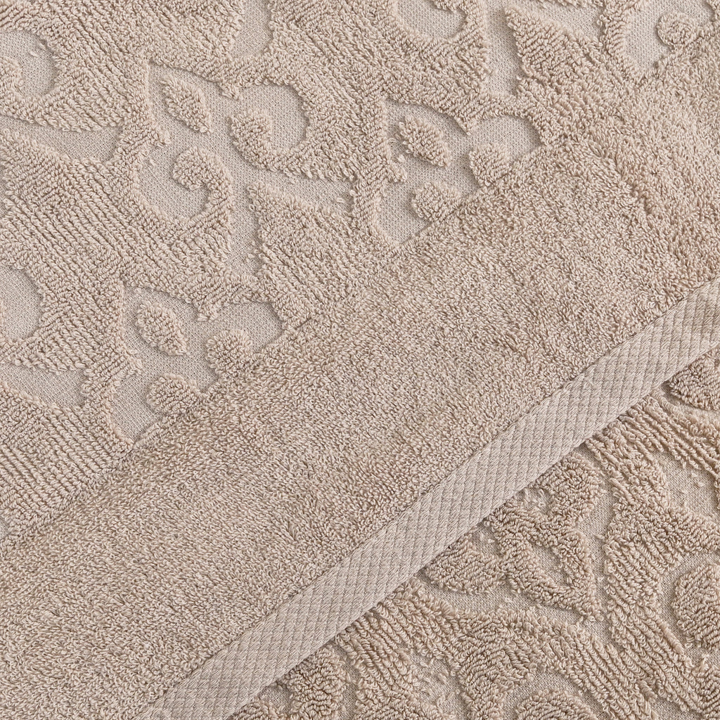 Andalus Bath Towel Set, Pack of 5 Pieces , Ultra Soft and Highly Absorbent Towels,(beige)
