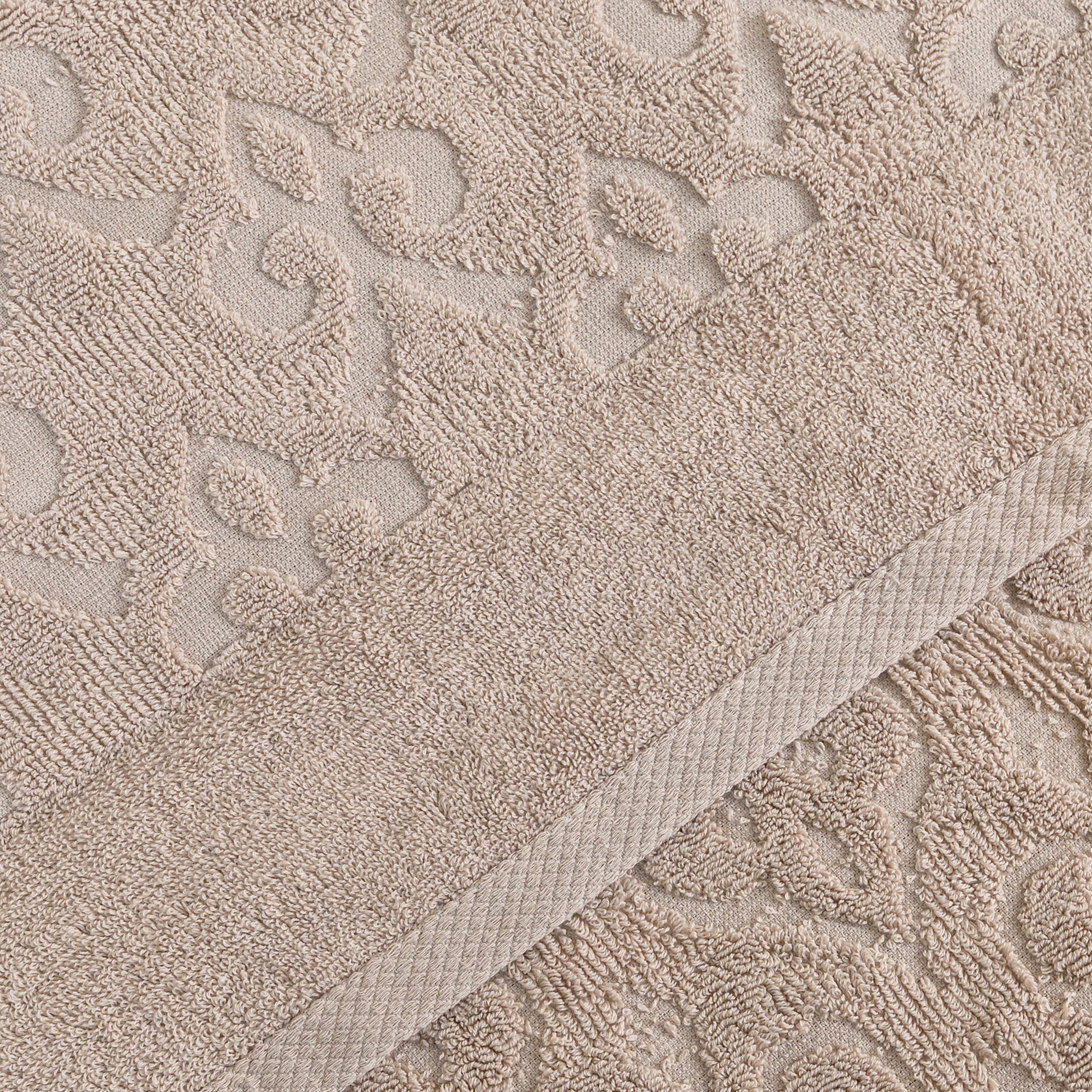 Andalus Bath Towel Set, Pack of 5 Pieces , Ultra Soft and Highly Absorbent Towels,(beige)