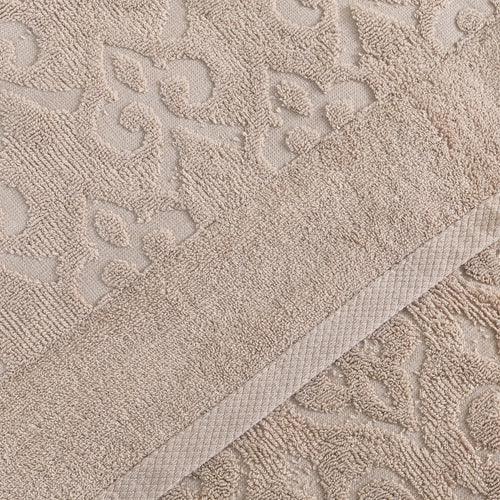 Andalus Bath Towel Set, Pack of 5 Pieces , Ultra Soft and Highly Absorbent Towels,(beige)