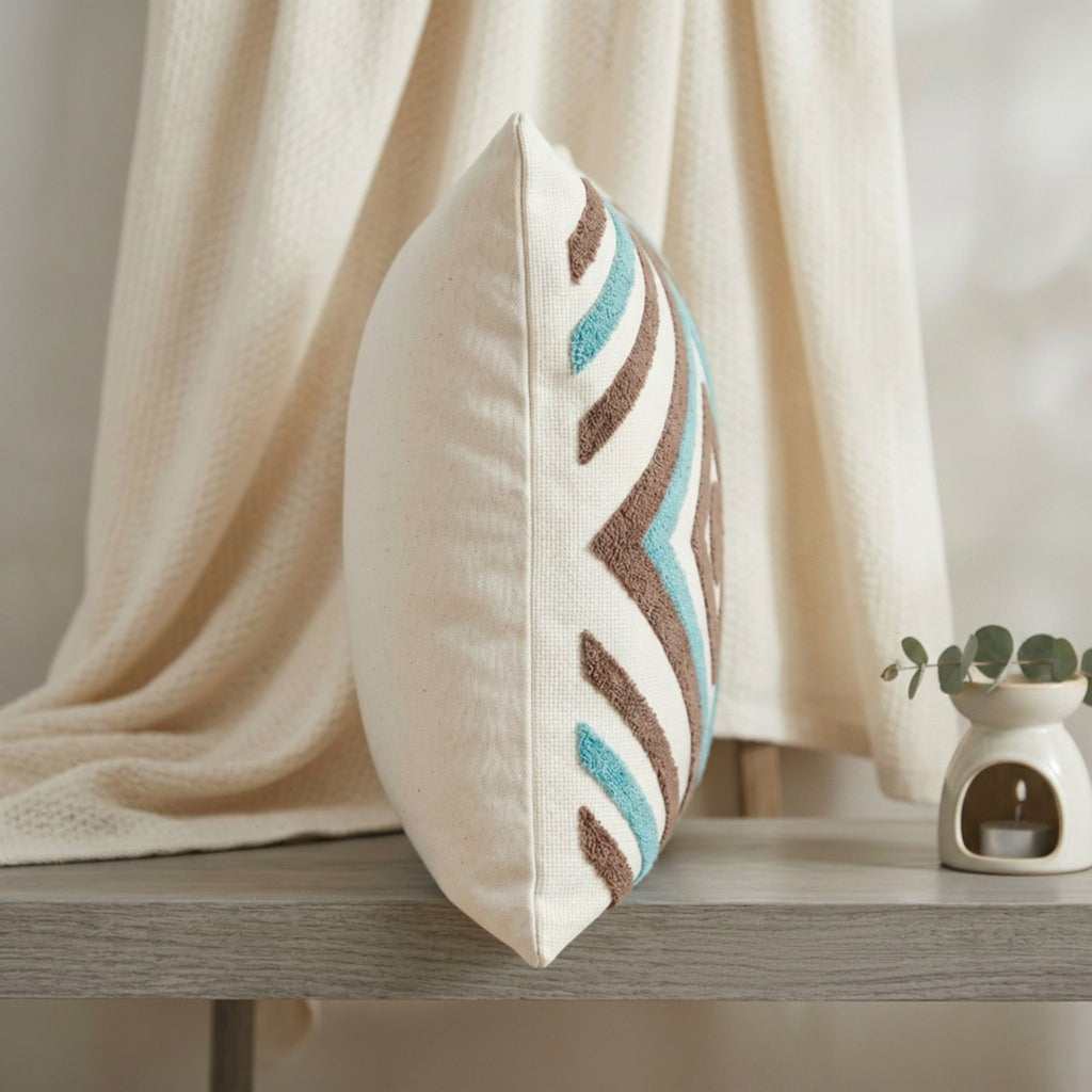 Terra Cushion with Filling Included | Premium Cotton Decorative  Pillow for outdoor,Sofa & Living Room