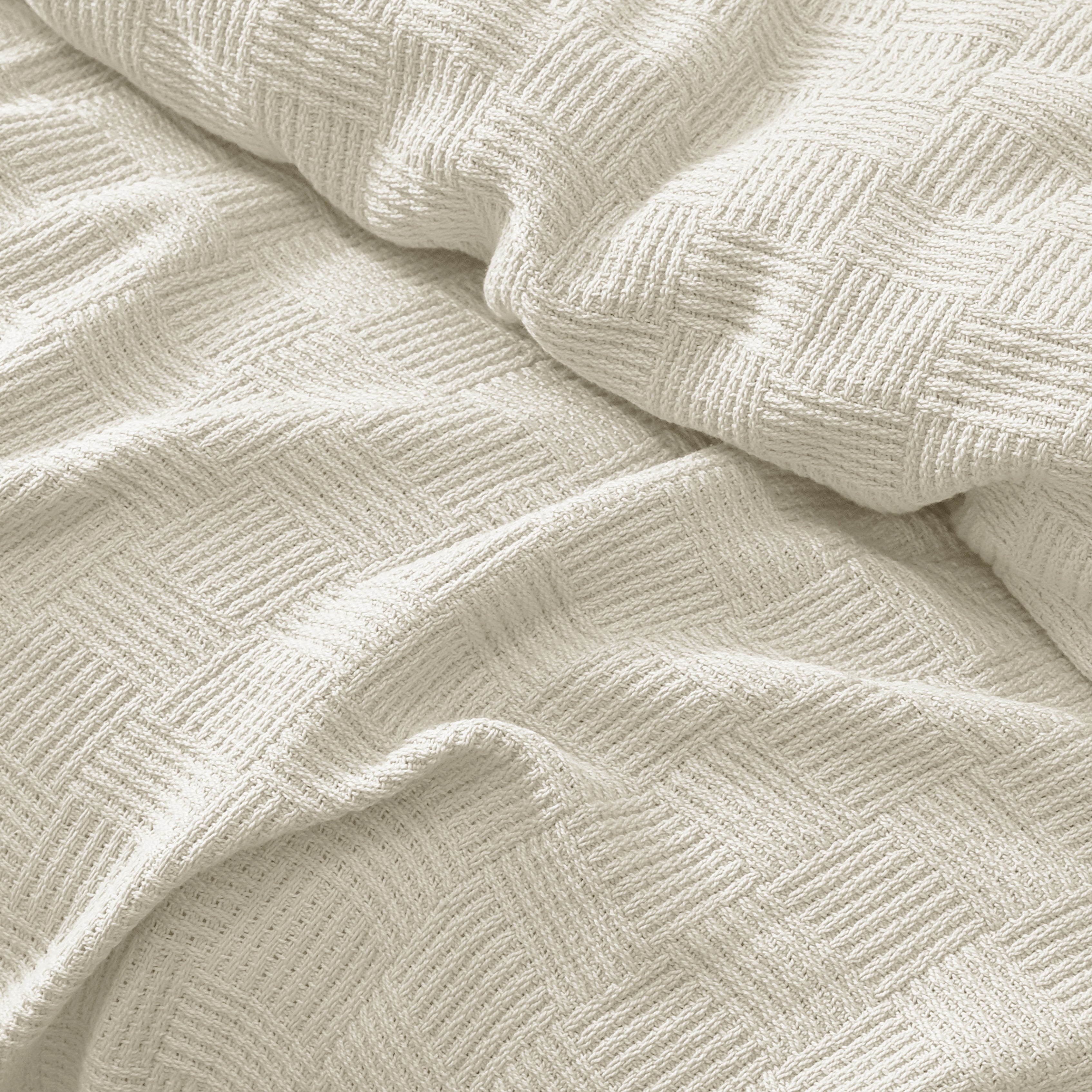 Egyptian cotton Leno throw blanket,ultra-soft & lightweight with an elegant woven design ,king size 255x225 cm , Off White