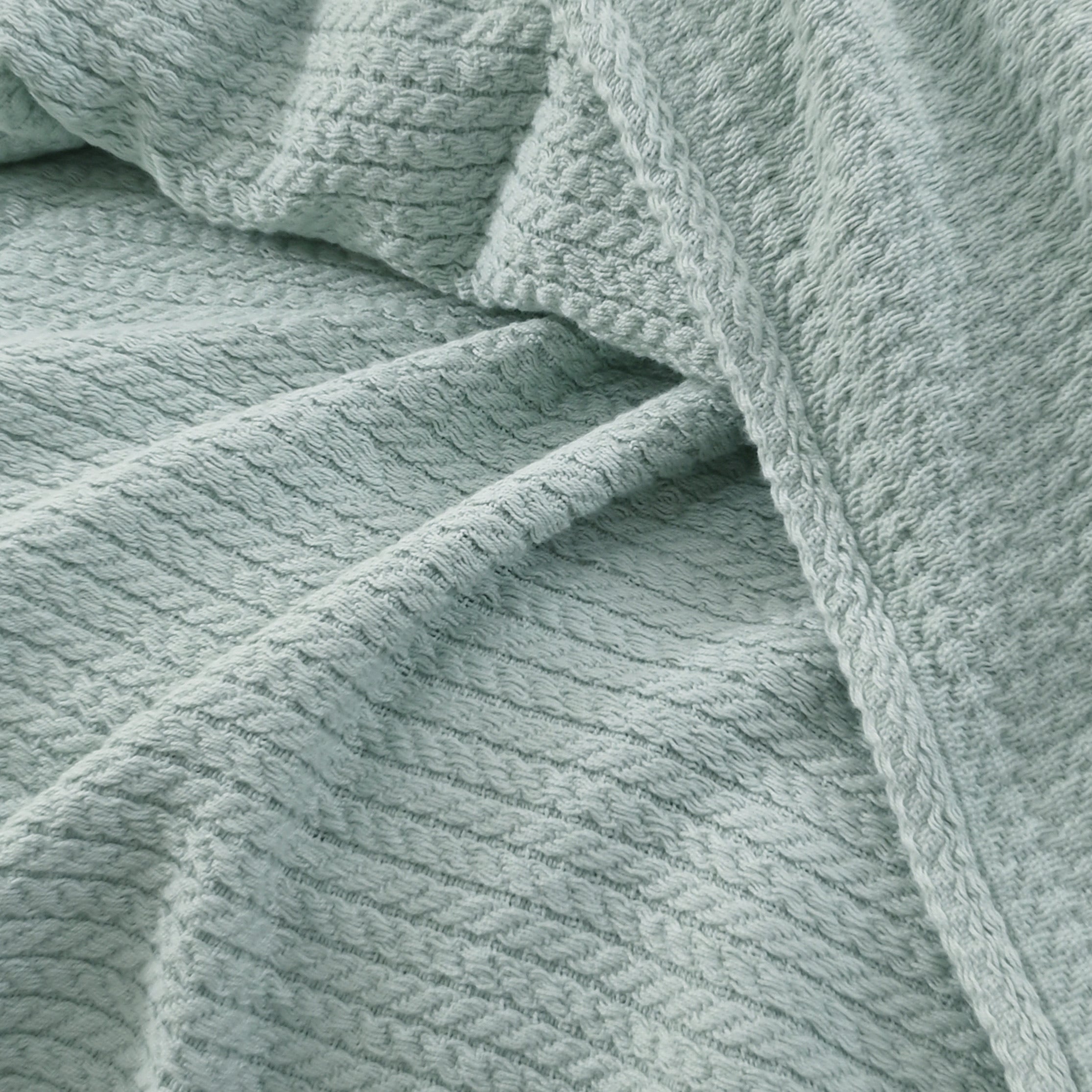 Premium Egyptian Cotton Orchid Throw Blanket Mint Green color