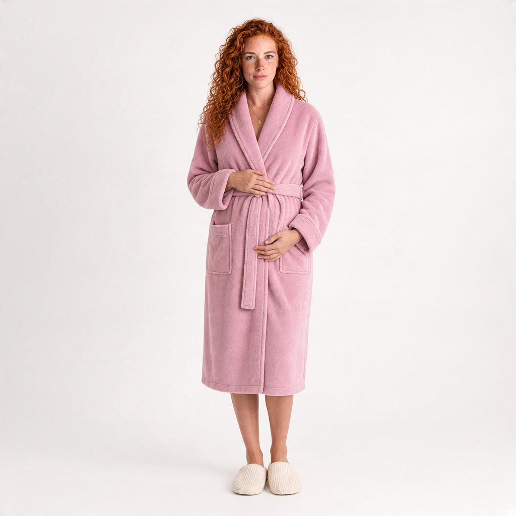 100% cotton Comfort Bathrobe – Ultra-Soft Shawl Collar Robe