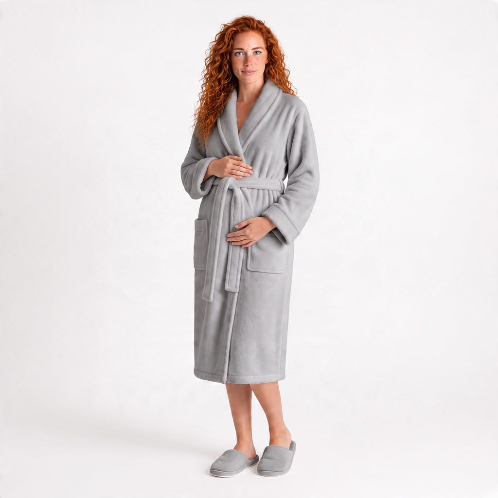 100% cotton Comfort Bathrobe – Ultra-Soft Shawl Collar Robe
