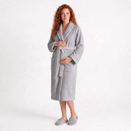 100% cotton Comfort Bathrobe – Ultra-Soft Shawl Collar Robe