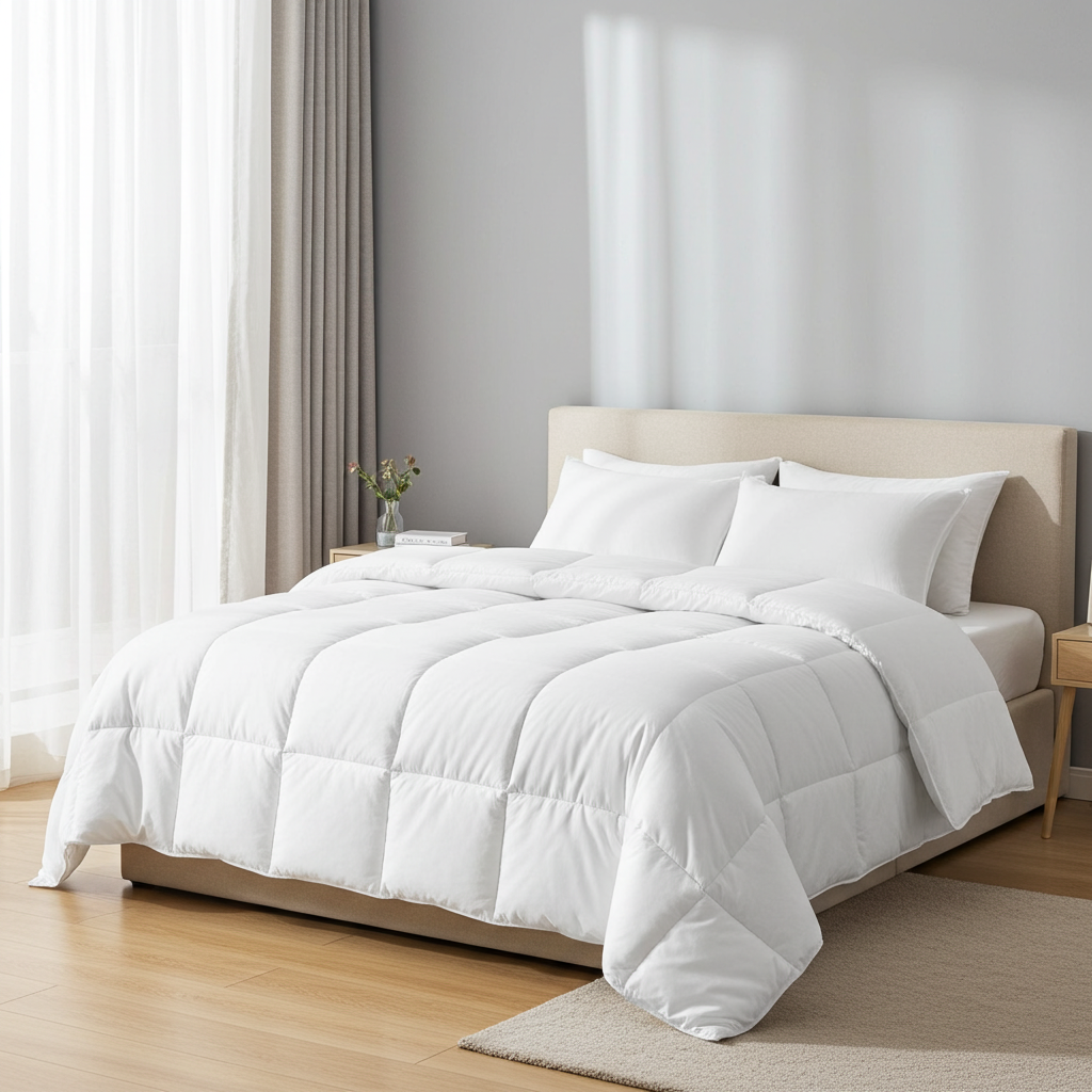 Relax signature Bed Comforter, All Season Duvet Insert, Down Alternative Box Stitched(Hypoallergenic Filling) Bed Comforter , Machine Washable (White)