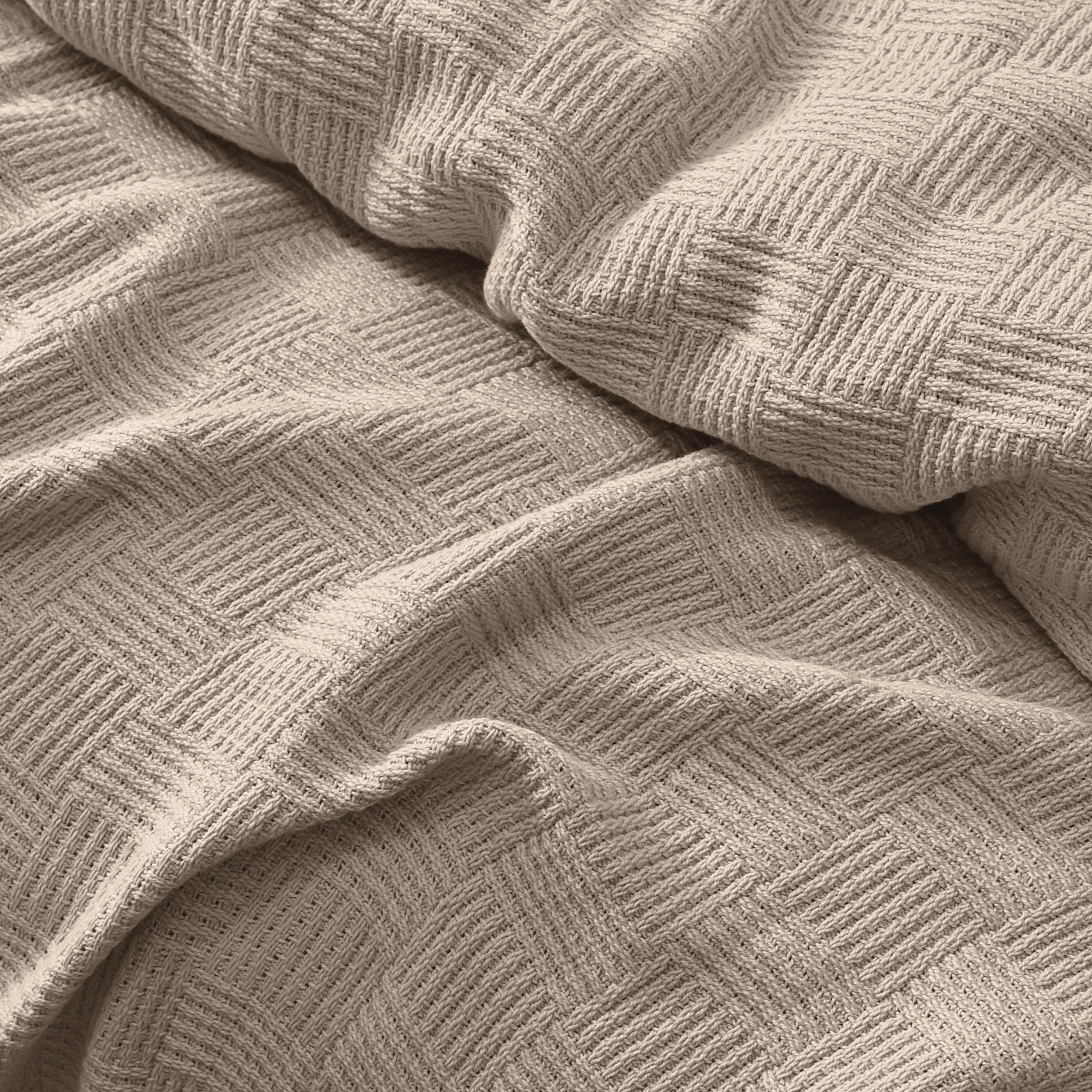 Egyptian cotton Leno throw blanket,ultra-soft & lightweight with an elegant woven design ,king size 255x225 cm , Light Café