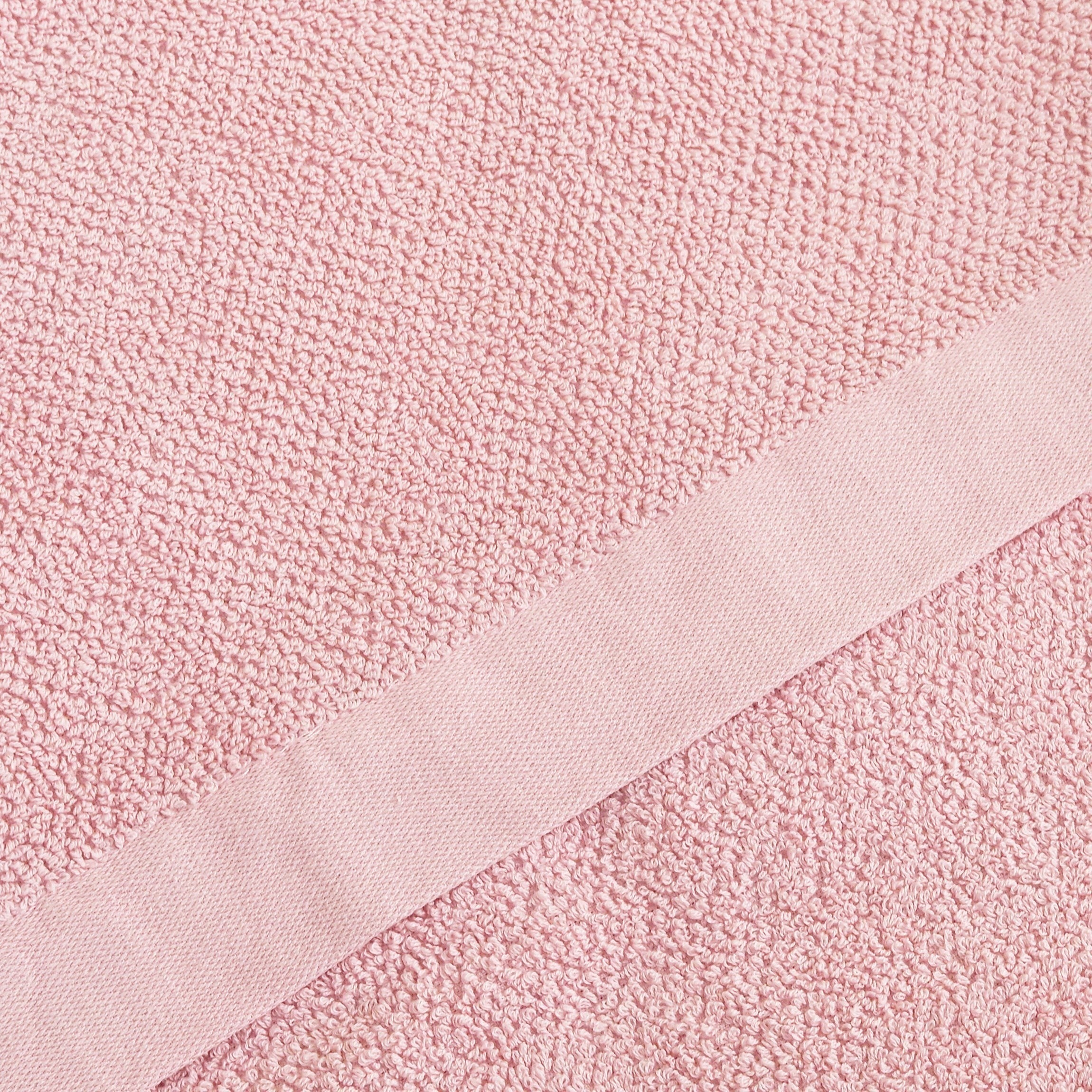 Relax Home Linens Aura Bath Towel Set, 4-piece pack in soft rose pink. Made from 100% Egyptian cotton for ultra-softness and high absorbency.