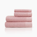 Relax Home Linens Aura Bath Towel Set, 4 pieces in rose pink, made from 100% Egyptian cotton, ultra-soft and absorbent.