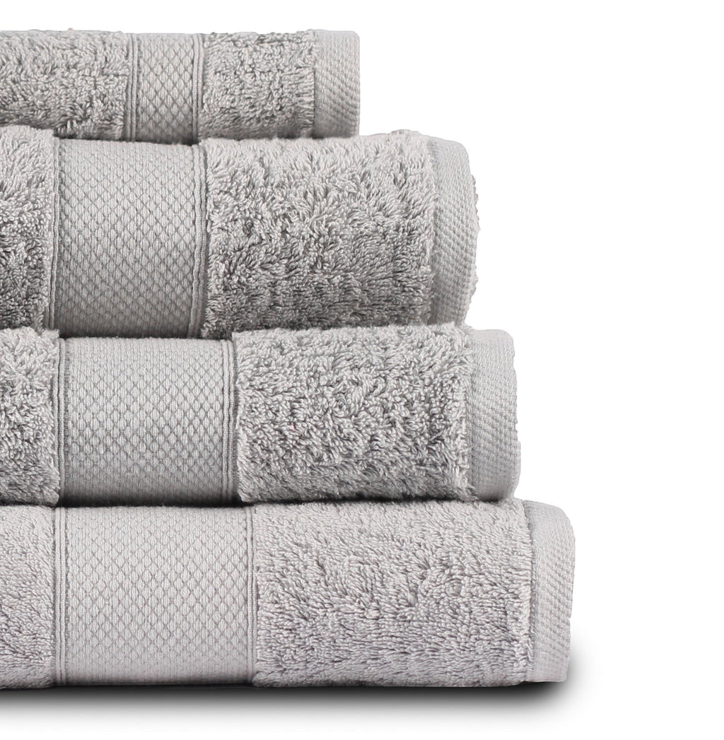 Relax Home Linens silver Egyptian cotton bath towel set, 5 pieces, highly absorbent and soft.