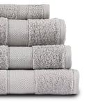 Relax Home Linens silver Egyptian cotton bath towel set, 5 pieces, highly absorbent and soft.