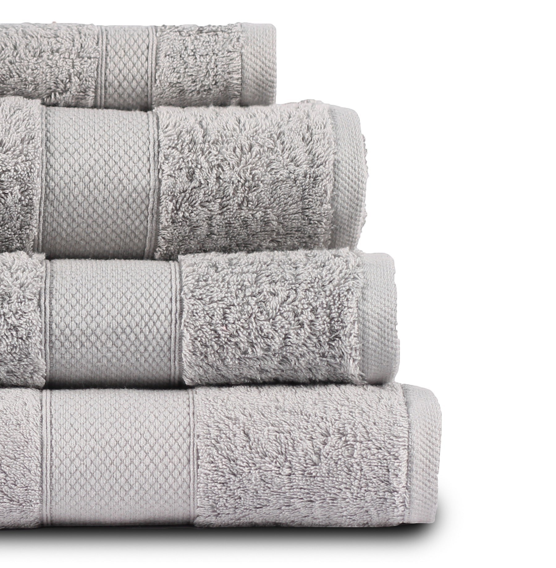 Relax Home Linens silver Egyptian cotton bath towel set, 5 pieces, highly absorbent and soft.