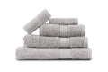 Relax Home Linens 5-piece silver Egyptian cotton towel set, highly absorbent and soft for spa or everyday use.
