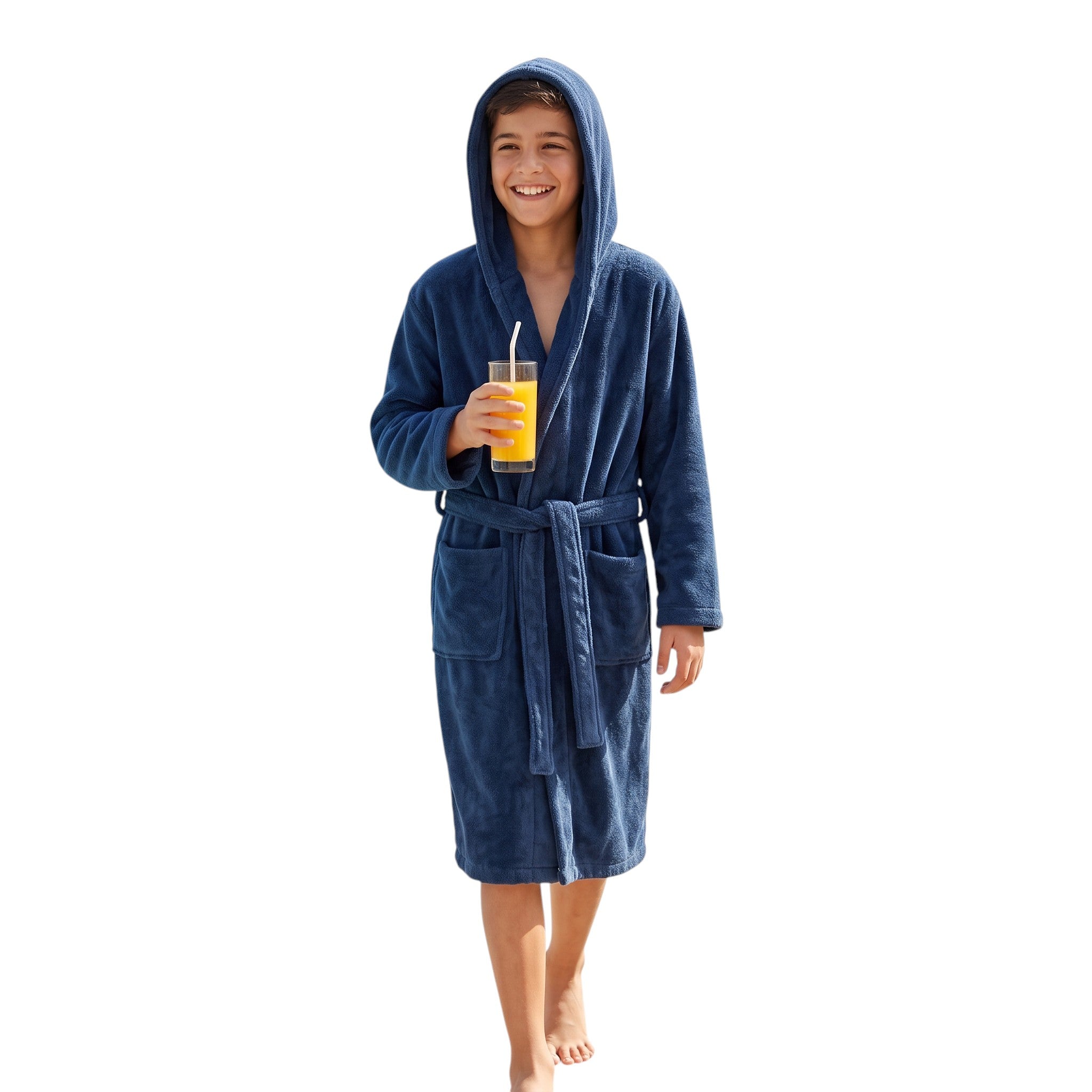 100% Cotton Kids Bathrobe – Soft Hooded Robe for Boys & Girls